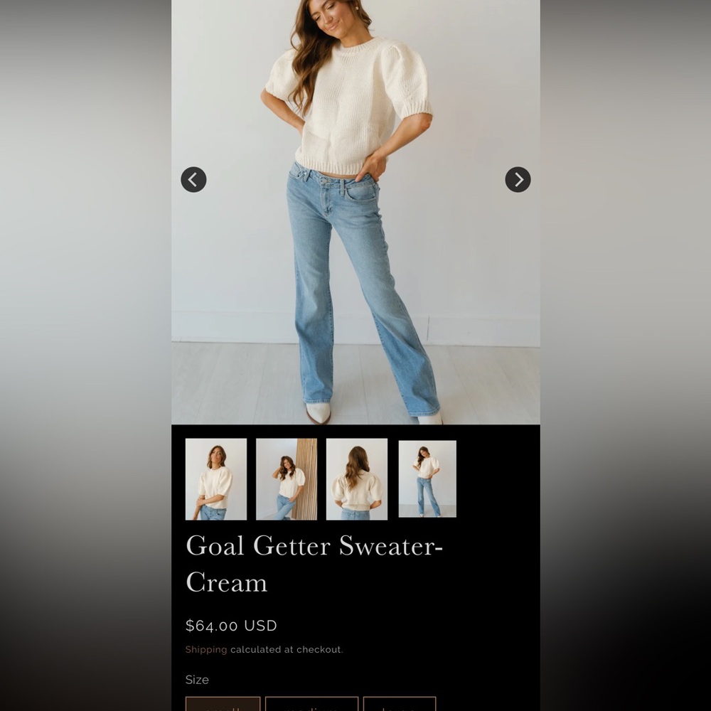 #185 LOW GAGE PUFF SHORT SLEEVE SWEATER TOP